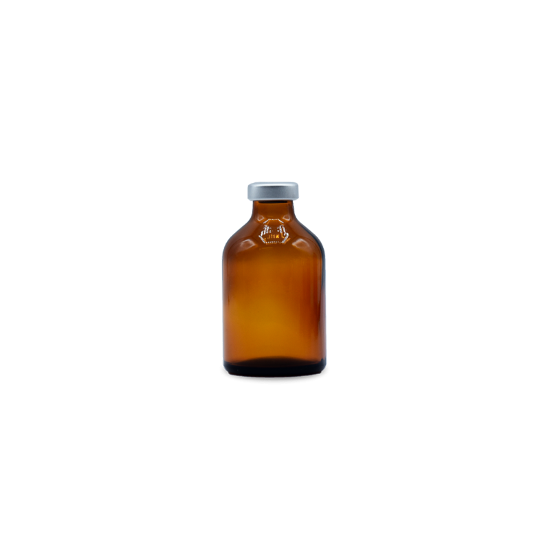 ALK 50mL Amber Sterile Serum Vials, Silver Seals, Pack of 25
