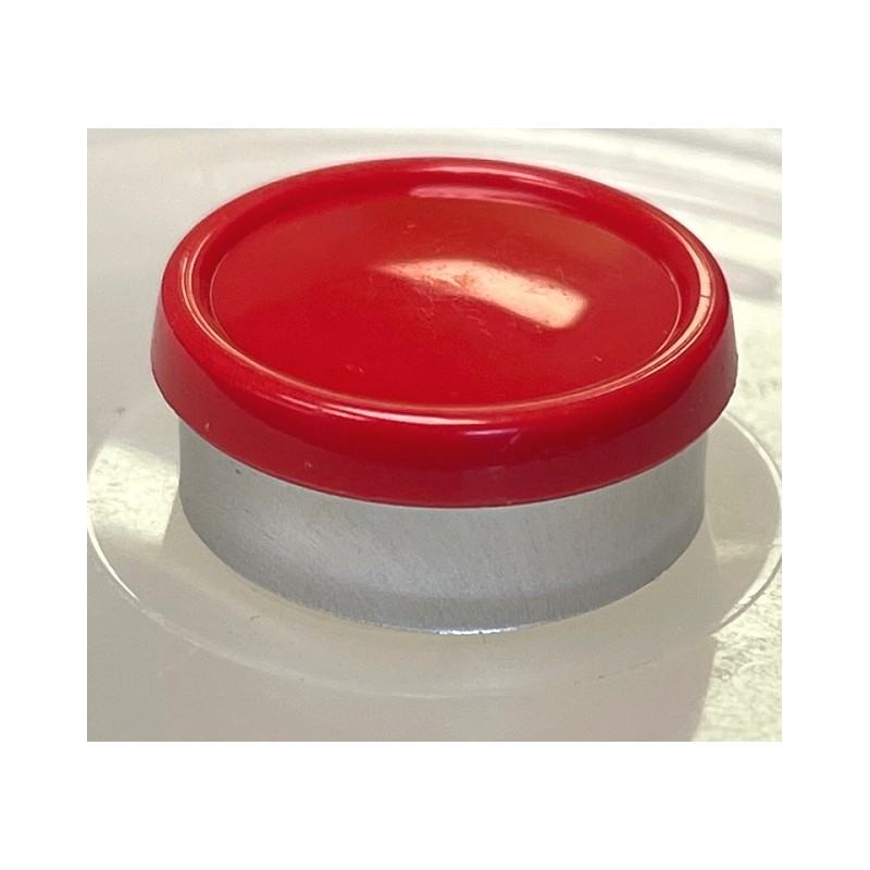 20mm Glossy Flip Cap Vial Seals, Red, Bag 1000