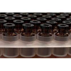 ISO 2R Amber Open Sterile Vials, Nested Tray in Tub, Tray of 100