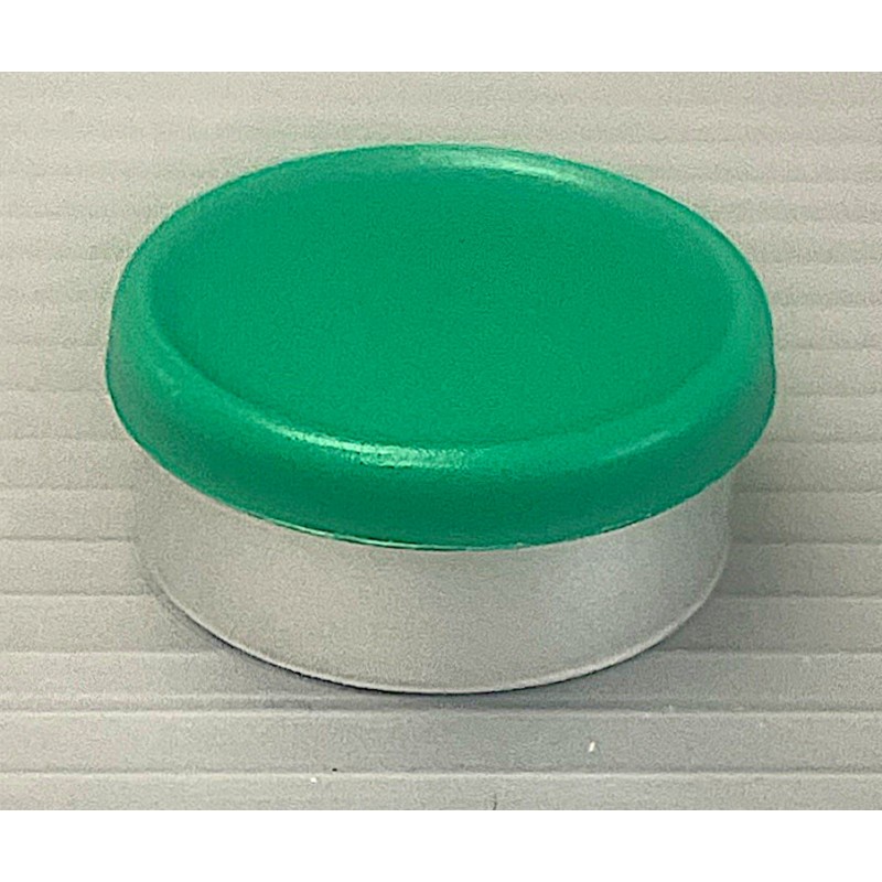 20mm West Matte Flip Cap Vial Seals, Green, Bag 1000